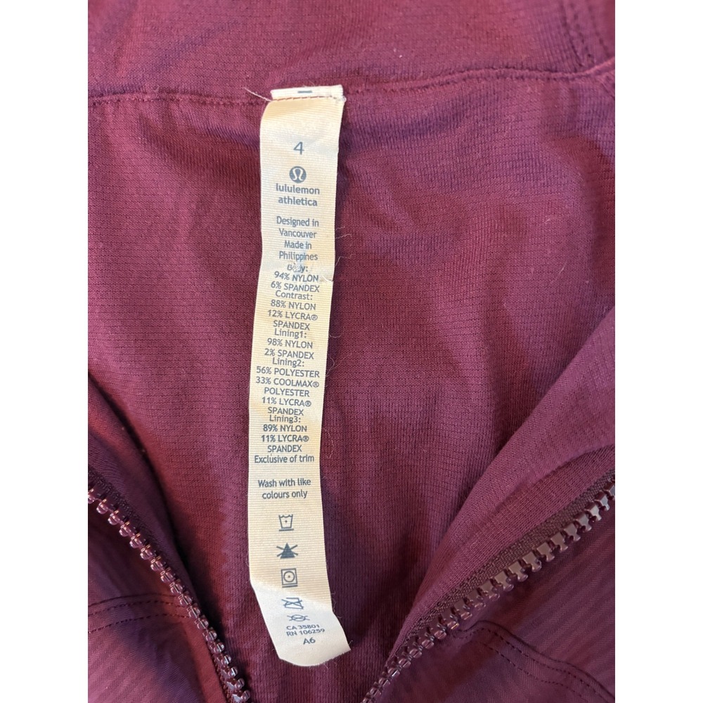 Lululemon In Flux Jacket Women Plum Purple Hooded Thumbholes Zip Up - Picture 11 of 13